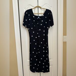 NWT Old Navy XL petite navy with white polkadot midi dress